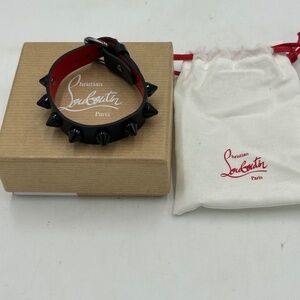 Christian Louboutin, Loubilink, calf leather, black studded bracelet